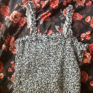 Navy and White Floral Cami Top